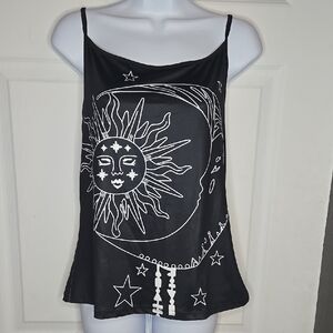 Black Sleeveless Graphic Camisole